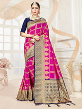 Pink Banarasi Art Silk Woven Saree